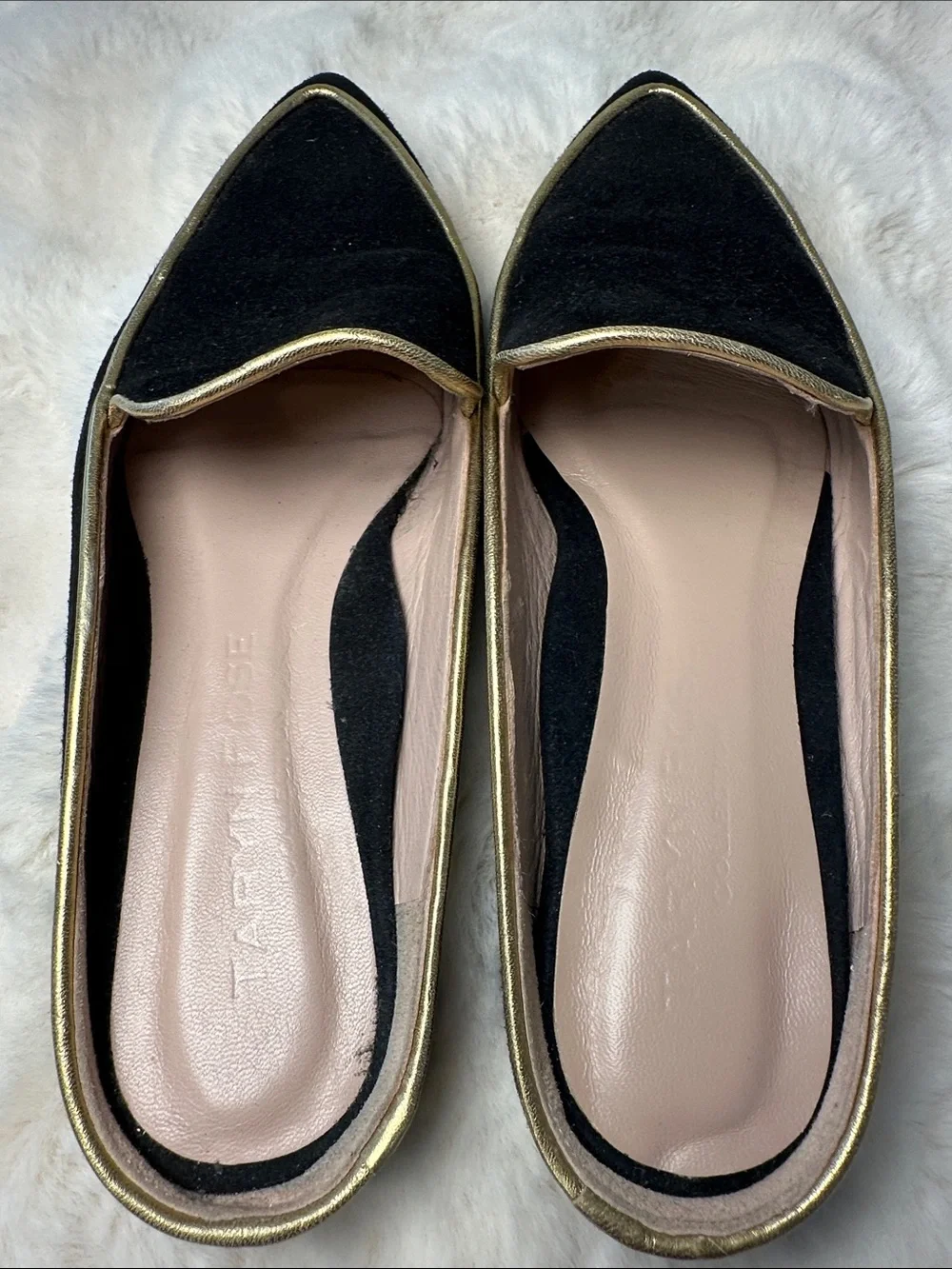 Taryn Rose Pointed Toe Suede Mule Loafers